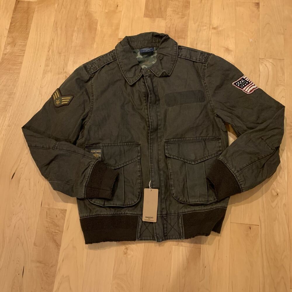 Mango Man Flight bomber jacket Brown Size XS NWT